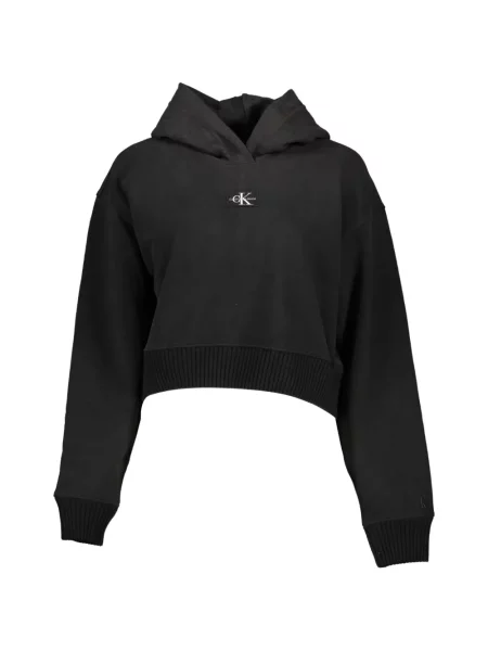 Hanorac cu glugă Calvin Klein cu autograf negru