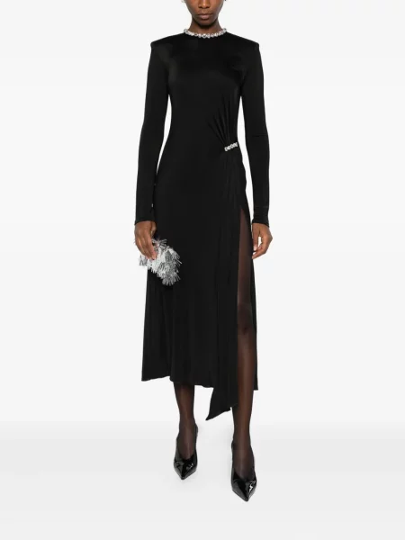 Rochie David Koma drapată de cristal de costum negru