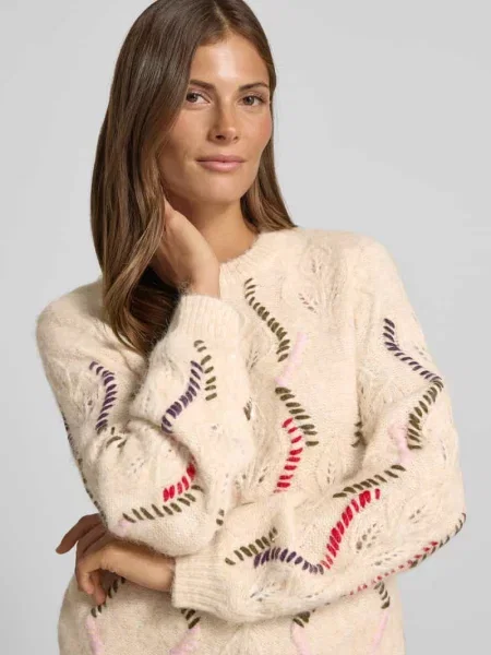 Sweter ze ściegiem warkoczowym model GABBI' Y.a.s beżowy