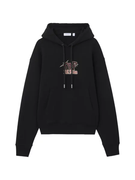 Hanorac cu glugă Off-white cu imagine alb