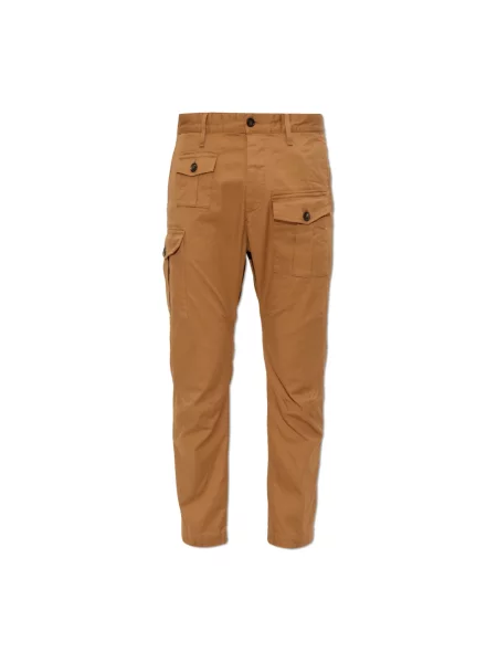 Spodnie cargo Dsquared2 brązowe