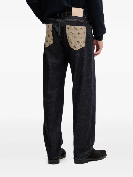 Blugi Guess cu autograf albastru