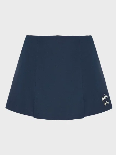 Плиссированная мини джинсовая юбка Tommy Jeans синяя