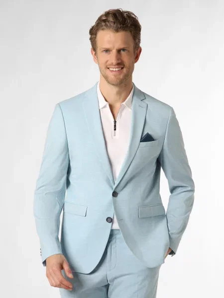 Finshley & Harding kurtka modułowa Oakland Mężczyźni Slim Fit marmurkowy 48 niebieski