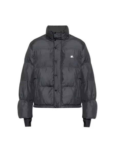 Lniana kurtka Courreges ocieplana czarna