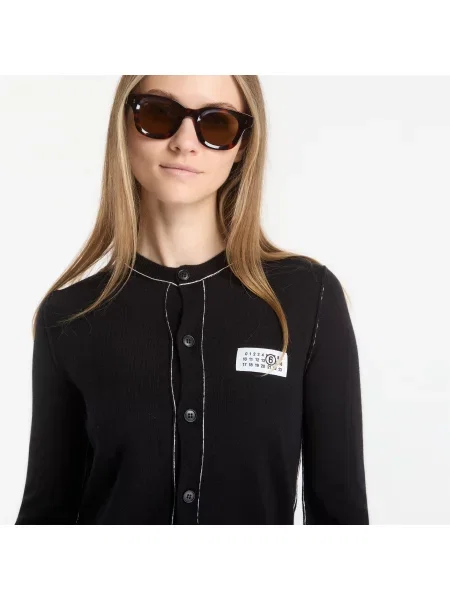 Pulover Cardigan Black L negru