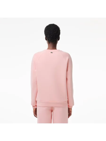 Lacoste Bluza Z Okrągłym Dekoltem Z Nadrukiem różowa