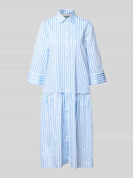 Sukienka koszulowa o kroju relaxed fit z obszyciem falbanami Christian Berg Woman