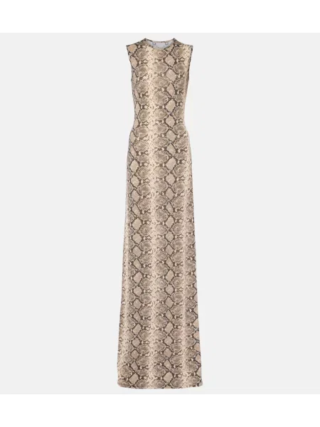 Sukienka maxi Marine Serre z nadrukiem w wężowy wzór garniturowa