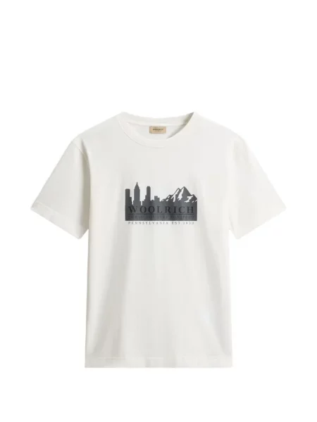 Tricou Woolrich cu imagine cu decolteu rotund alb