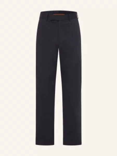Zegna Kalhoty Premium Cotton Regular Fit tmavě modrá