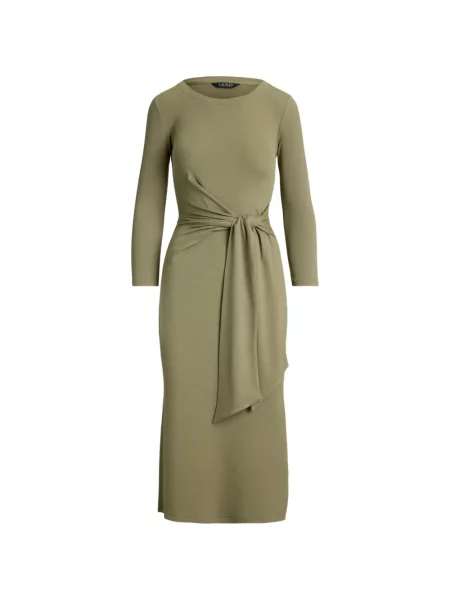 Cu centură rochie midi Lauren Ralph Lauren verde