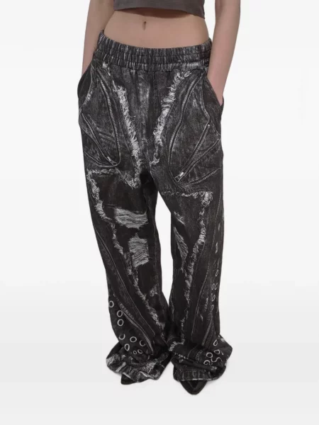 Pantaloni Vivamus cu imagine alergare negru