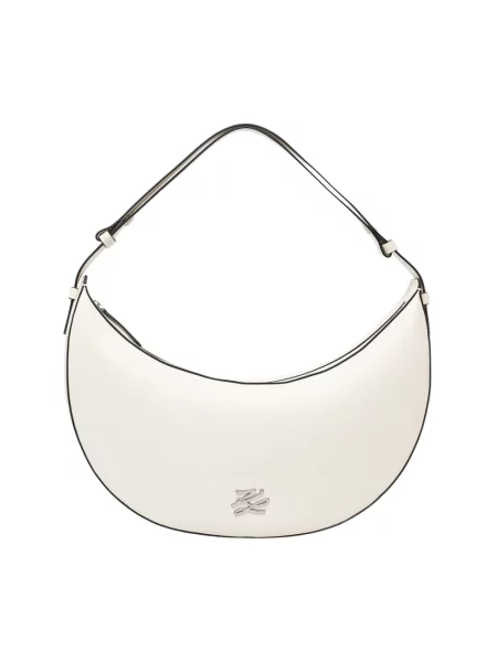 Karl Lagerfeld torebka rogal skórzana K/AUTOGRAPH beżowa