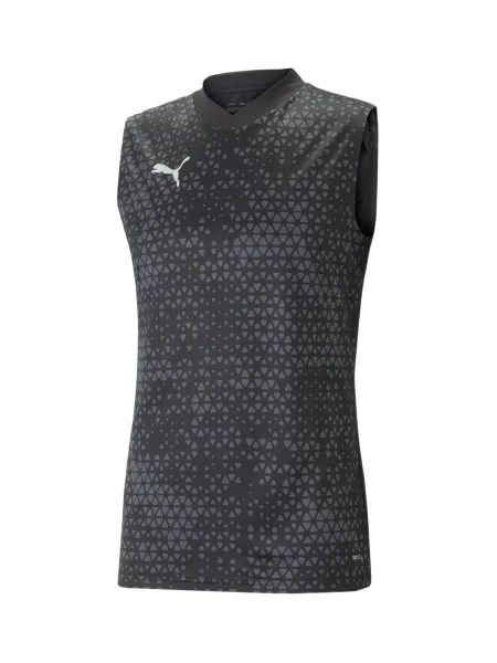 PUMA Športna majica siva / črna bela