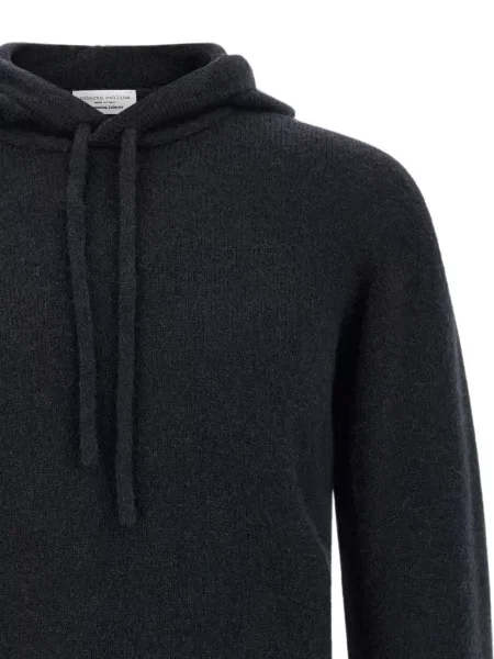 Hoodie Roberto Collina με κουκούλα με κορδόνι μαύρο