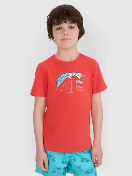 4F t-shirt koszulka chłopięca czerwona