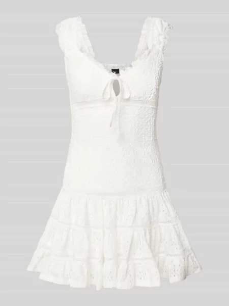 Sukienka mini z ażurową koronką model ‘Cornelia’ Gina Tricot biała