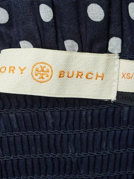 Πουά κοστούμι μίντι φόρεμα Tory Burch με μήκος μέχρι το γόνατο μπλε