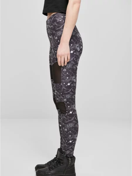 Leggings Urban Classics plasă gri