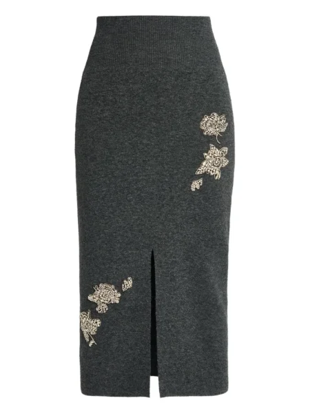 Spódnica midi Erdem w kwiatki do kolan szara