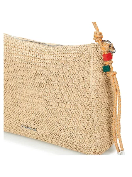 Kabelka Desigual s autogramem béžová