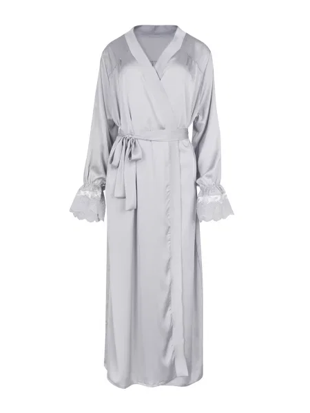 Халат Fleri шовк сірий