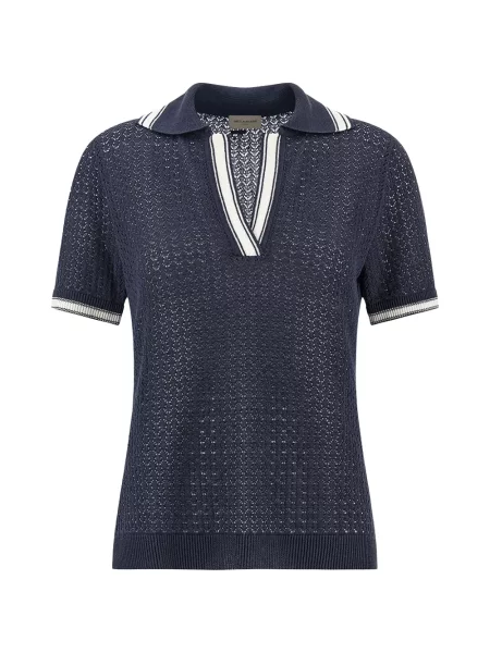 Top Paul & Shark tricotate ajurat albastru