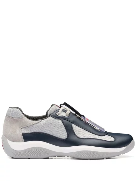 Sneakerși Prada cu șireturi din dantelă albastru