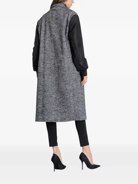 Palton Gaelle cu model herringbone gri