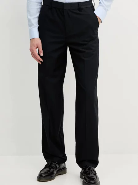 Kalhoty Armani Exchange tmavomodrá ve střihu chinos