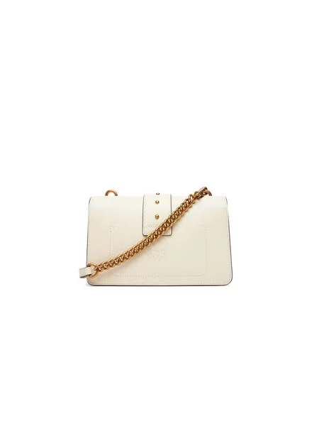 Usnjena crossbody torbica Pinko bež