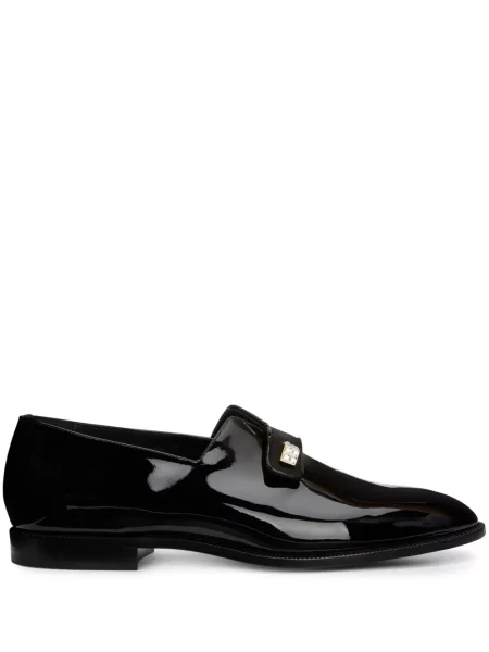 Pantofi loafer Giuseppe Zanotti din piele de lac negru