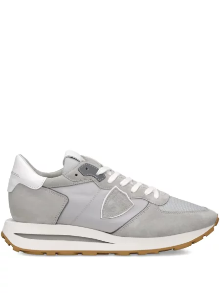 Sneakerși Philippe Model Paris cu șireturi din dantelă gri
