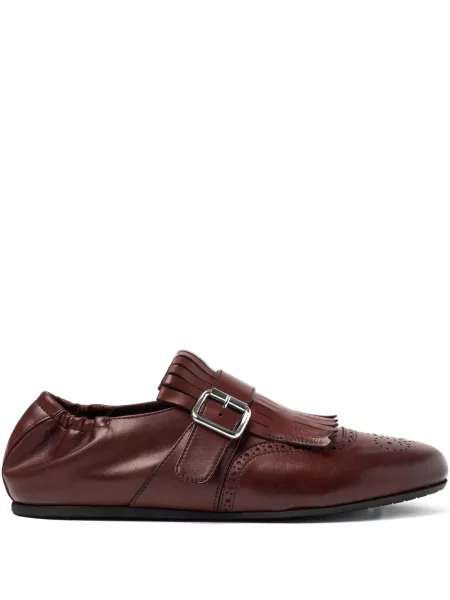 Pantofi monk Scarosso cu franjuri maro
