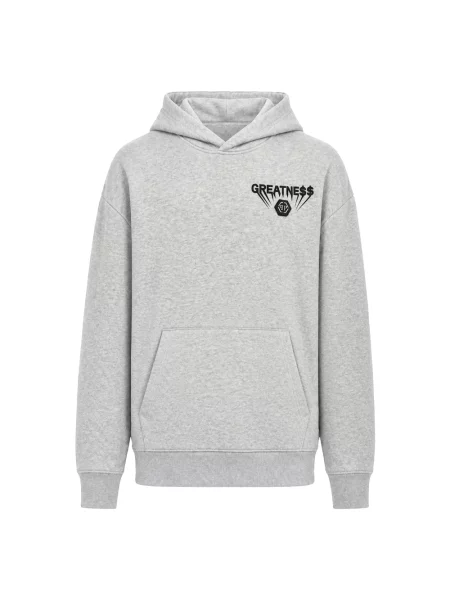 Bluza z kapturem Philipp Plein z kapturem szara
