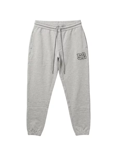 Pantaloni Moncler alergare cu autograf cu cordon gri