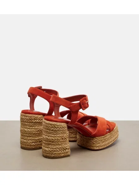 Semišové sandále Christian Louboutin oranžová