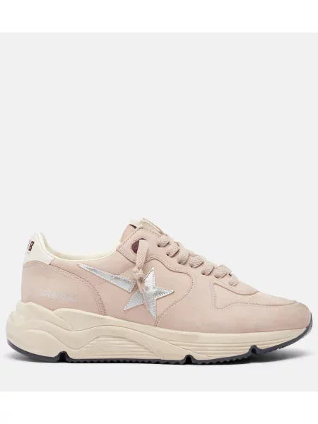 Usnjene tek tekaški copati Golden Goose Running Sole roza