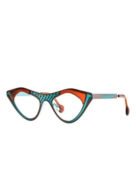Ochelari de soare Theo Eyewear cu imprimeu geometric roșu