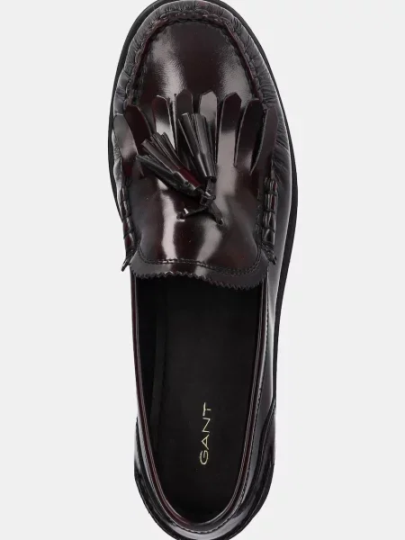 Кожаные мокасины Gant бордовые