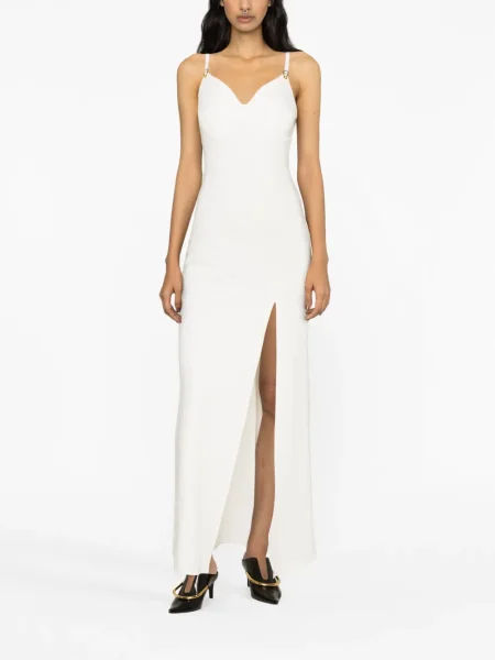 Rochie maxi Murmur fără mâneci de costum alb