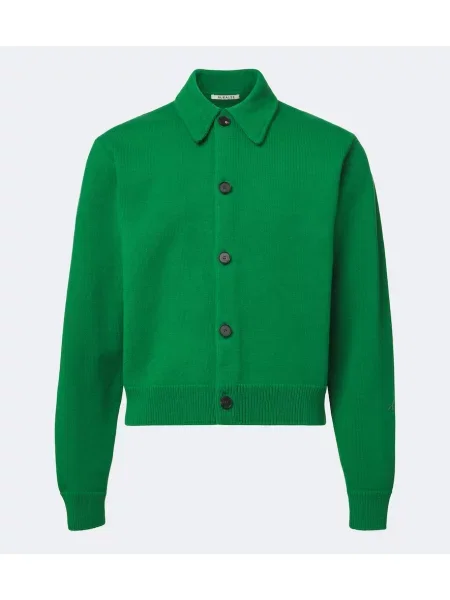 Cardigan Auralee de lână verde