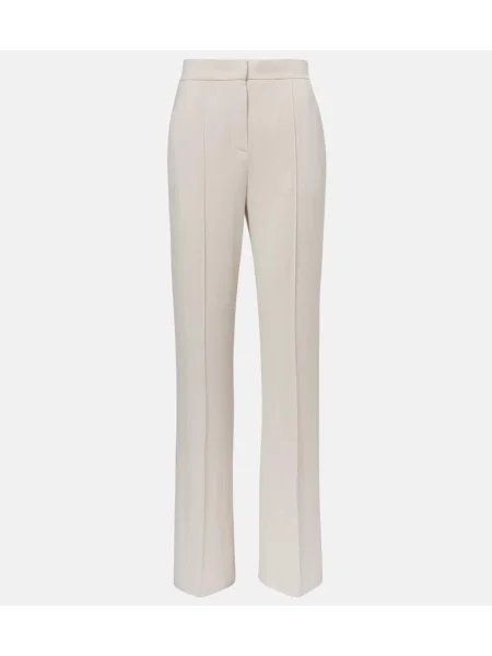 Pantaloni Max Mara cu talie înaltă din jerseu maro