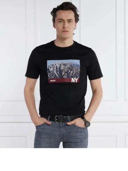 BOSS BLACK Tricou Tiburt negru