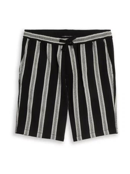 TOM TAILOR DENIM Pantaloni negru alb