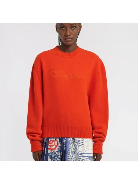 Dzianinowy sweter Roberto Cavalli czerwony