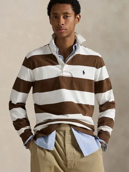 Polo Ralph Lauren tričko s dlouhým rukávem hnědé