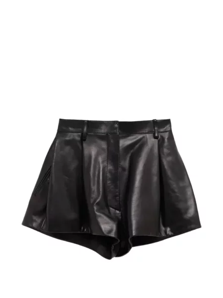 Pantaloni scurți Balenciaga din piele negru