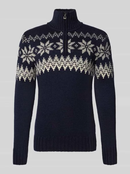 Sweter o kroju slim fit z mieszanki wełny model Myking' Dale Of Norway granatowy